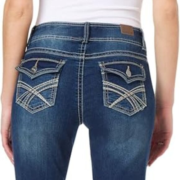 WallFlower Luscious Curvy Bootcut Jeans for Women, Mid-Rise Insta Stretch Denim - Picture 4 of 9